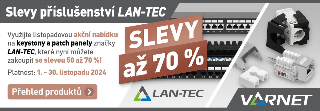 Sleva 50–70 % na keystony a patch panely LAN-TEC